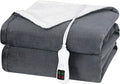Electric Heated Blanket Throw Size, Washable Blanket Warmer for Home for Adults, Fast Heating, Super Cozy Soft Flannel 50" x 60", 9 Heat Levels, 1-9H Auto-Off, ETL Certified, Slate Gray