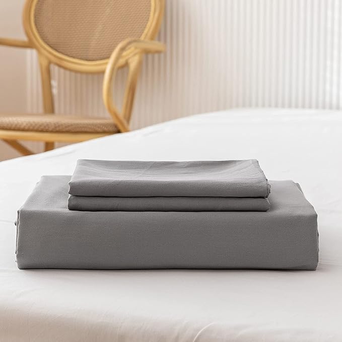 Queen Duvet Cover 1000 Thread Count 100% Egyptian Cotton Luxury Hotel Quality Silver Grey Quilt Cover & Pillow Sham - 3 PC All Season Duvet Cover Set with Zipper Closure, Corner Ties