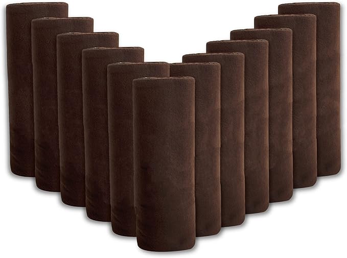 (24 Pack) Bulk Fleece 50x60 Throw Blankets for Wedding Favors, Homeless Women, Men, Homes, Bed, Sofa, Couch, Office, Pet Blankets, Travel | Soft Warm Lightweight Throw Blankets in Bulk (Brown)