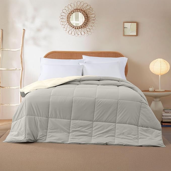 Modern Threads Down Alternative Reversible Comforter Ivory/Taupe Queen