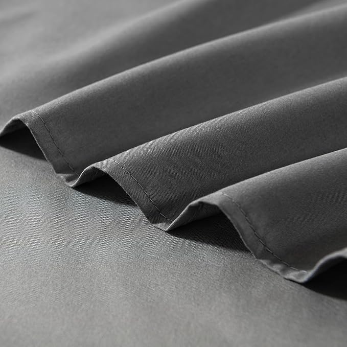 Grey Bed Skirt Queen Size Ruffled Bed Skirt with Split Corners, Queen Bed Skirt 12 Inch Drop, TSUTOMI Queen Size Bed Skirt Grey for Ruffled Bed Skirt with Split Corners, Bed Skirt Queen Size