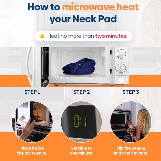 SunnyBay Microwavable Heating Pads, Microwavable Moist Heated Neck and Shoulder Wrap, Versatile Weighted Beanbag Cold Pack or Warm Compress, 26x4 Inches, Made in USA, Ocean Blue
