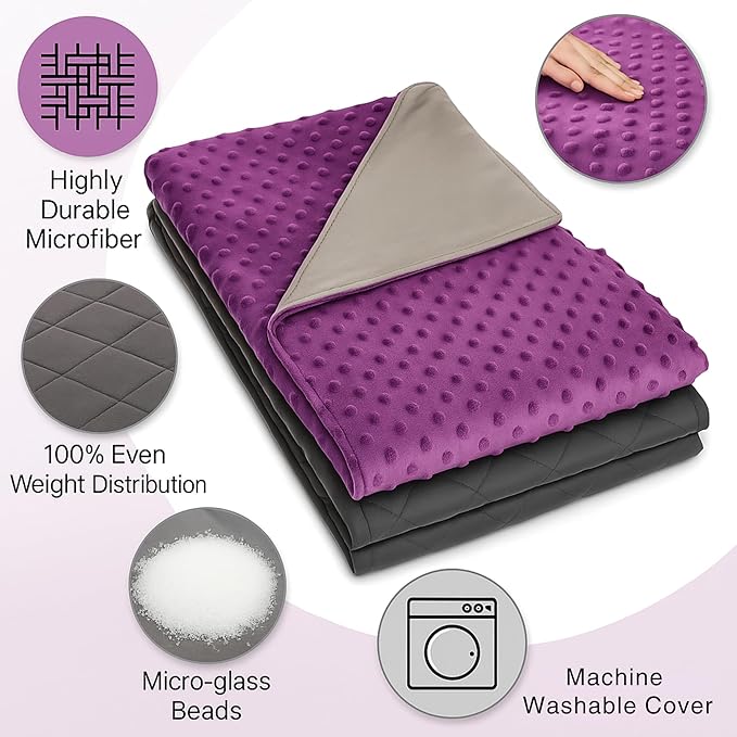 hazli Super-Soft Kids Weighted Blanket 5 Pounds - Easy to Clean, Washable Minky Cover - 36x48 Inches 5lbs Small Heavy Blanket for Girls and Boys Child