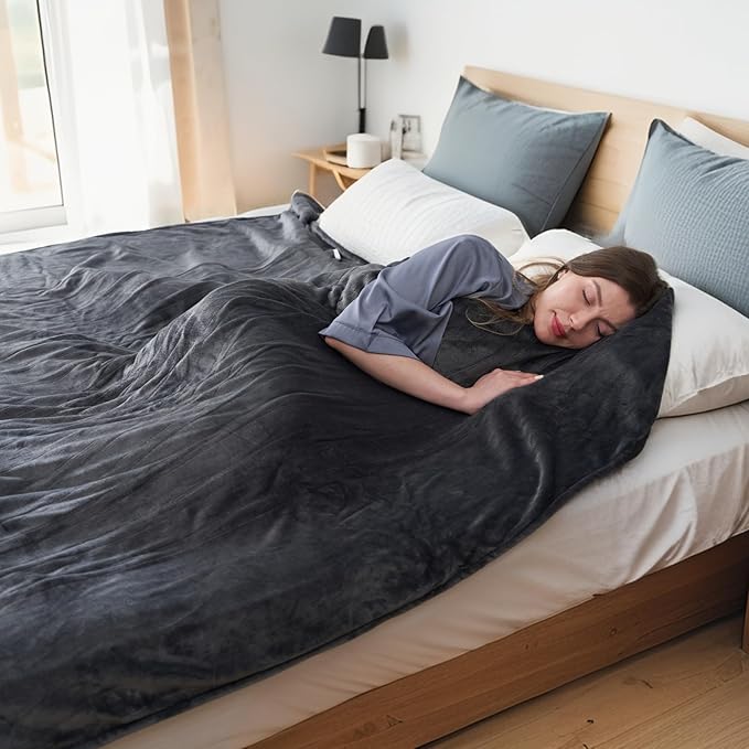Electric Heated Blanket Twin Size 62”x84”,Soft Warmth Cozy with 5 Heating Settings 10 Hours Auto-Off, One Touch Operation, Machine Washable, Dark Gray