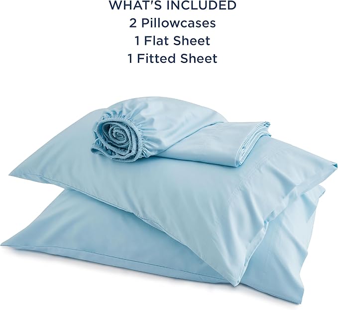Bedsure California King Sheet Sets, Cooling Sheets, Rayon Derived from Bamboo, Breathable & Soft, Deep Pocket Up to 16 Inches, Hotel Luxury Silky Bedding for Hot Sleepers, Aqua