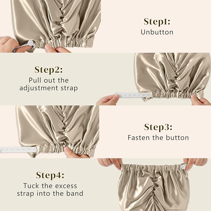 ZIMASILK 22 Momme 100% Mulberry Silk Bonnet for Sleeping & Women Hair Care, Highest Grade 6A Silk Hair wrap for Sleeping with Premium Elastic Stay On Head (1Pc, Taupe)