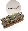 NESSASTORES - California White Sage + Eucalyptus Smudge Stick 4" Bundle #JC-167 (1 pc)