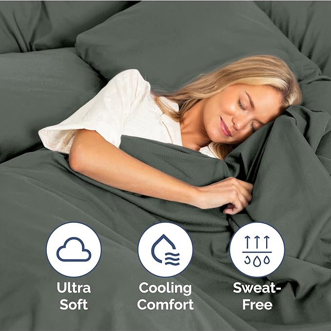 Split King Size 5 Piece Sheet Set - Extra Soft, Breathable & Cooling Sheets - Hotel Luxury Bed Sheets for Women & Men - Deep Pockets, Easy-Fit & Wrinkle-Free Sheets - Gunmetal Grey Oeko-Tex Bed Sheets