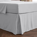 Mellanni Bed Skirt Cal King Size- Bed Skirting - 15-Inch Tailored Drop Pleated Dust Ruffle - Hotel Luxury Bedding - Wrinkle, Fade, Stain Resistant - 1 Bedskirt (Cal King, Light Gray)