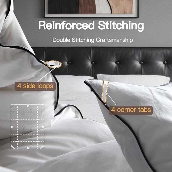 Goose Down Fiber Comforter King Size, 100% Cotton Luxurious Hotel Duvet Insert for All Season, Fluffy and Cozy with 8 Corner Tabs Medium Warmth 106 x 90 Inch White