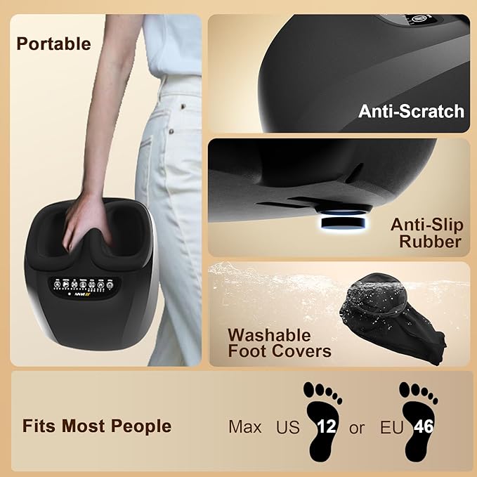 Shiatsu Foot Massager Machine with Heat : Deep Kneading Foot Massager with Vibration & Compression for Plantar Fasciitis & Neuropathy - for Women & Men,Relax for Home Office Use