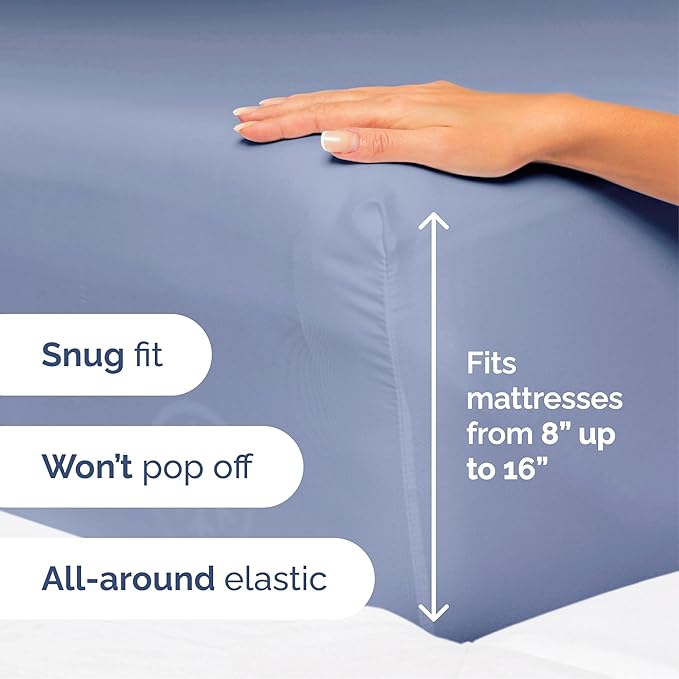 Queen Size 4 Piece Sheet Set - Extra Soft, Breathable & Cooling - Hotel Luxury Durable Bed Sheets - Deep Pockets, Easy-Fit & Wrinkle-Free - Dusty Purple Oeko-Tex