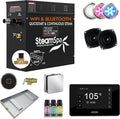 SteamSpa Steam System 4.5kW Steam Shower Generator with Bluetooth Wifi, Quickstart Continous Steam, Advanced Touch Pad Screen, Chroma Lights, Drain Pan and Auto Drain Chrome RVBS450CH-A