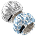 2 PCS Bonnets for Women Girls Satin Hair Bonnet Silk Adjustable Elastic Double Layer Hair Wrap Sleep Cap Comfort Cute-Cow Leopard