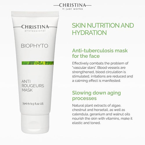 -CHRISTINA- Bio Phyto Soothing Anti Rougeurs Facial Mask | Multi-Functional Face Mask Skincare for All Skin Types | Redness Reduction, Even Tone, Botanical Extracts | Suitable for Men and Women 75ml