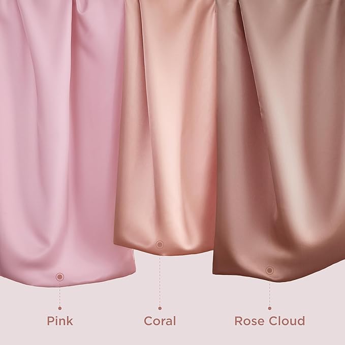 Bedsure King Size Satin Pillowcase Set of 2 - Peach Pink Silky Pillow Cases for Hair and Skin with Envelope Closure, Similar to Silk Pillow Cases, Gifts for Women Men, 20x36 Inches, 2pcs