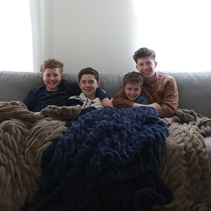 Minky Designs Driftwood Minky Blanket – Ultra Soft Faux Fur Throw Blanket for Couch, Bed & Home – Fluffy, Warm & Luxurious – Chic Collection (Large, 60x72)