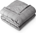 Bare Home Weighted Blanket All-Natural 100% Cotton with Nontoxic Glass Beads 40"x 60" 7 lbs, Light Grey