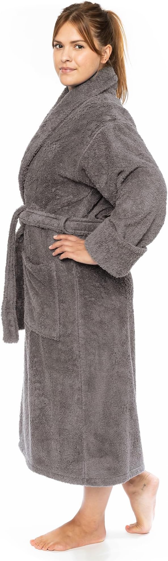 Classic Turkish Towels CTT Premium 100% Turkish Cotton Terry Cloth Bath Robe for Women & Men, Soft & Plush Long Unisex Robe