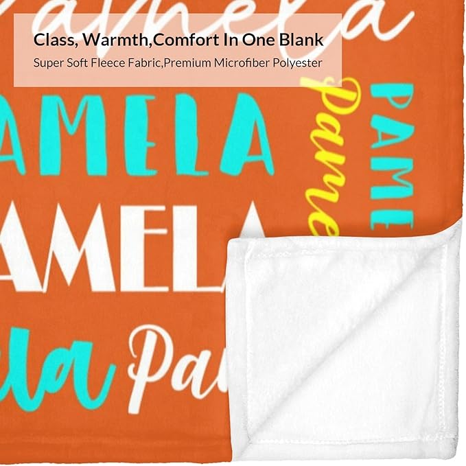 Name Blanket Personalized Blanket for Adult Kids Flannel Customize Throw Blanket Custom (Color 24, 40 x 50 Inches)