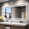 77"x36" Large LED Bathroom Mirror with Front & Backlit, Anti-Fog, Stepless Dimmable Vanity Mirror, 3 Colors Smart Mirror (Horizontal/Vertical)