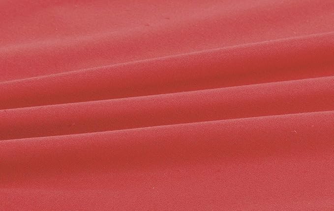 Sheets & Beyond Wrap Around Solid Microfiber Luxury Hotel Quality Fabric Bedroom Gathered Ruffled Bedding Bed Skirt 14 Inch Drop (King, Red)