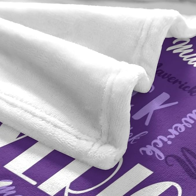 Name Blanket Personalized Blanket for Adult Kids Flannel Customize Throw Blanket Custom (Color 17, 40 x 50 Inches)