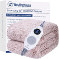 Westinghouse Electric Blanket Throw Size, Soft Plush Sherpa Heated Blanket with 6 Heating Levels & 2-10 Hours Auto-Off, Machine Washable, 50x60 inches, Rust