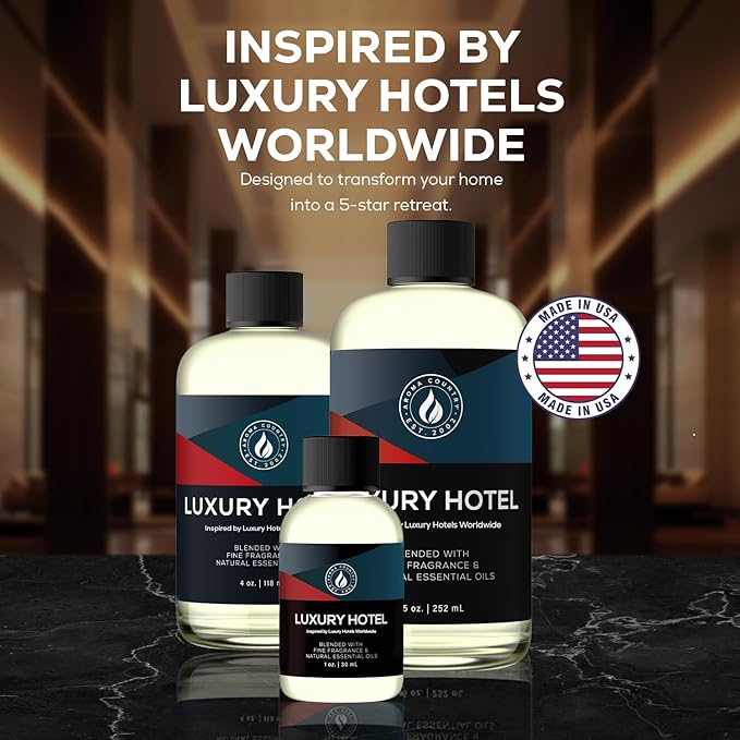 Aroma Country Ritzy Luxury Hotel Diffuser Oil - Luxury Hotel Scent for Diffuser & Air Fresheners - Essential Oil Diffuser Refill, Home Fragrance Collection with Gardenia & Amber (8.5 Fl. Oz)