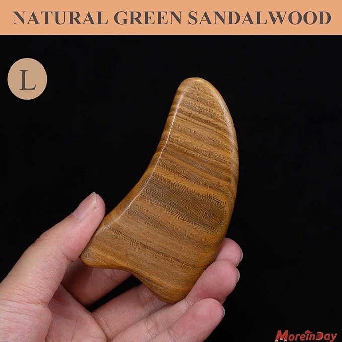Gua Sha Tool for Face, 2 Pack Wooden Gua Sha Facial Tools Reduce Puffiness for Women - Green Sandalwood
