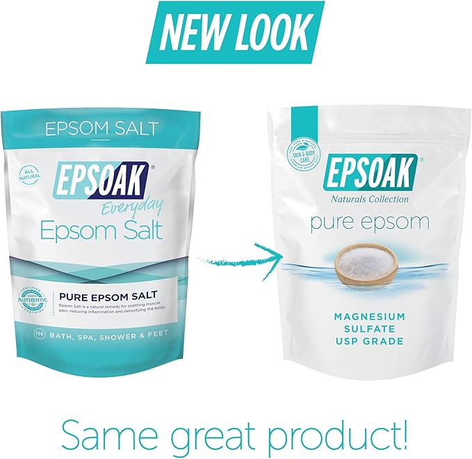 Epsoak Epsom Salt 4 lbs. USP Magnesium Sulfate (Qty. 2 x 2 lb. Bags)