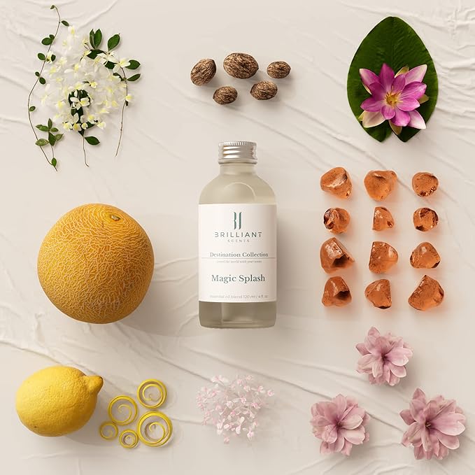 Brilliant Scents Magic Splash Scent | Fresh Air, Lemon Peel, Melon | Luxury Home & Business Scent | Fragrance Oil | 120ML
