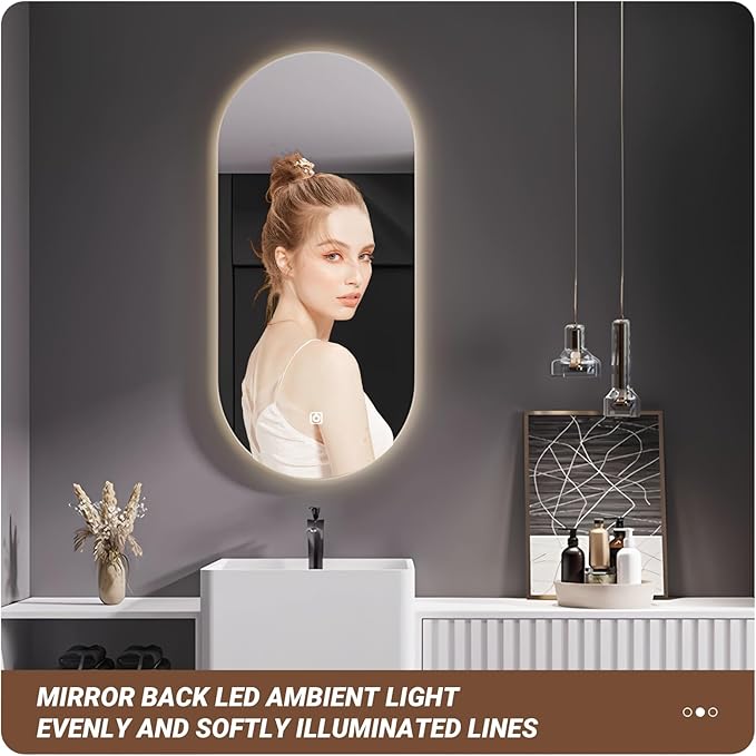 56Inch Freestanding Sink Bathroom Vanity, Wall-Mount Bathroom Cabinet with Open Storage and Striped Drawers, Solid Wood Bathroom Vanity with Smart Defog Mirror and Spacious Rock Plate Countertop