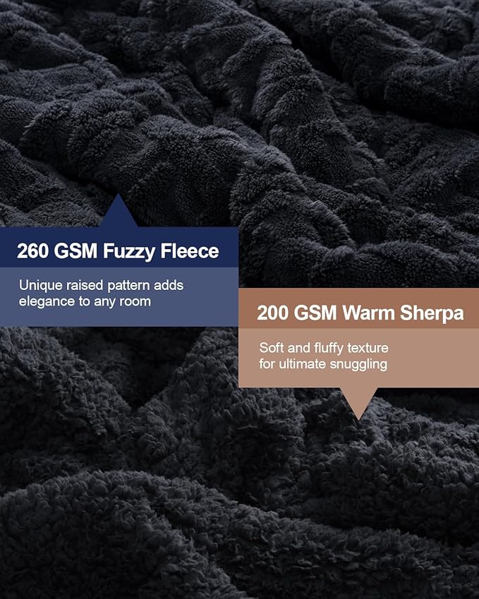 Super Fuzzy Soft Sherpa Fleece Weighted Blanket, 20 lbs Dual Sided Fluffy Heavy Weighted Blankets for Adults - No Bunching with Double Layers of Soft Inner Lining (60"x 80", 20 Pounds)