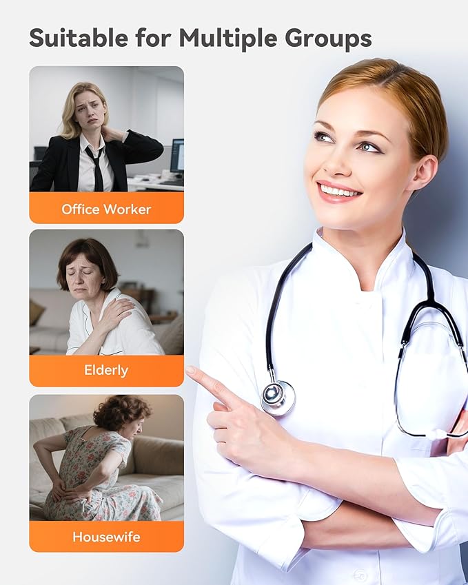 Shiatsu Neck and Back Massager, Corded Electric Neck Massager with Heat for Pain Relief Deep Tissue 4D Kneading Shoulder Massager Pillow for Whole Body Relaxation, Gifts for Mom Dad Women Men