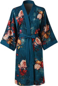 Ledamon Women's Kimono Short Robe for Women - Pocket Floral Bathrobe Nightgown