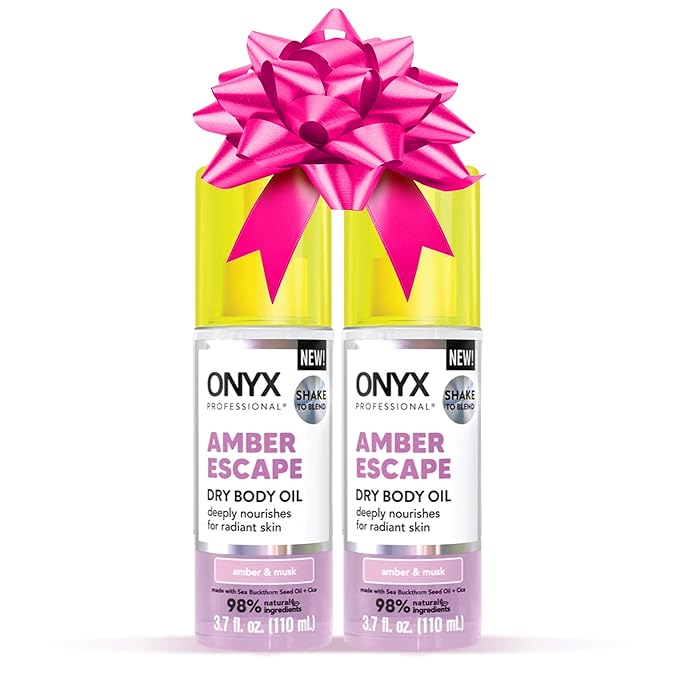 Onyx Professional Hydrating Dry Body Oil, Amber Escape, 3.7 fl oz, 2pk