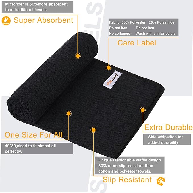 SUNLAND Microfiber Sports Workout Towels Fast Drying Fitness Sweat Towels for Men & Women Lightweight Multi-Purpose Gym Exercise Towel