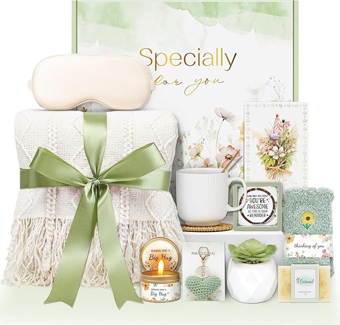 Get Well Gifts for Women Self Care Gifts, Sympathy Gift Baskets Spa Gifts Set, Thinking of You Inspirational Hug in a Box Gifts for Mom Her Friend Sister Wife Girlfriend