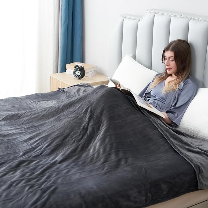 Electric Heated Blanket Full Size 72"x84", Cozy Soft microplush Large Oversized, 6 Heating Levels & 1-10 Hours Auto Off Machine Washable, Dark Gray
