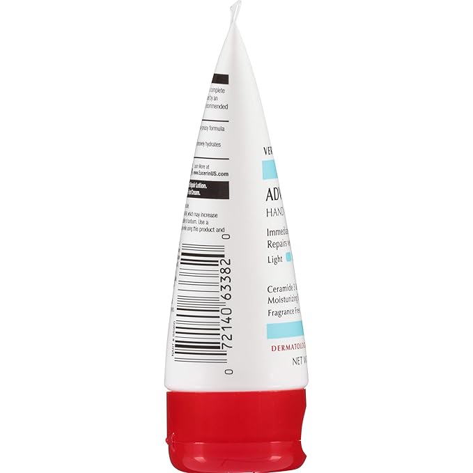 Eucerin Advanced Repair Hand Cream, Immediately Soothes and Repairs Very Dry Skin, Fragrance Free, Non Greasy, Fast Absorbing, Travel Size Hand Lotion, 2.7 Oz Tube, Pack of 3