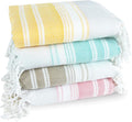 4 Pack Cotton Turkish Beach Towel Lightweight Thin Travel Vacation Essentials Oversized XL Towels Set for Pool Swim Bath Camping Cruise Accessories Must Haves Absorbent Quick Dry Sand Proof Gifts