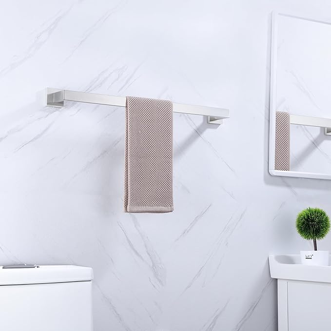 LANC 20-Inche Hand Towel Bars for Bathroom Wall Mounted 40-CM Brushed Nickel Bath Towel Racks Total-22” Towel Rods Stainless Steel Towel Rails for Toilet Towel Holder Towel Hanger, A8804BN-5P1