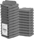 24 Pack Dark Grey Hand Towel 100% Cotton Spa Towel – 16x27 inches Highly Absorbable Facial Towels Gym, Hair Towel and Face Towel Bulk Small Towels (Not Bleach Proof)