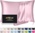 Silk Pillowcase for Hair and Skin, Mulberry Silk Pillow Cases Queen Size, Soft Anti Acne Cooling Sleep Both Sides Natural Silk Satin Pillowcases with Hidden Zipper, Gifts for Women Men, Light Pink