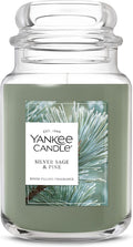 Yankee Candle, Silver Sage & Pine Fall Scented Candle, 22oz Large Jar with up to 150 Hour Burn Time