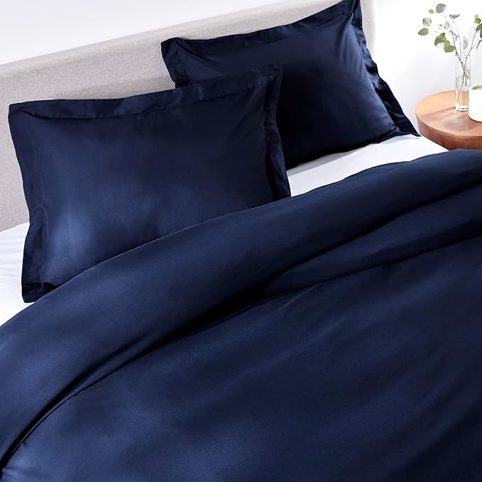 PeachSkinSheets 1500tc Level of Softness Soft Cooling Duvet Cover Set | Queen/Full Size - Mariner Blue