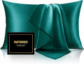 INFIIXSO Mulberry Silk Pillowcase for Hair and Skin, Silk Pillow Cases Queen Size Set of 2 with Hidden Zipper 20x30 Inches, Ultra Smooth and Soft Cooling Pillow Cases for Hot Sleepers(Teal, 2 Pack)