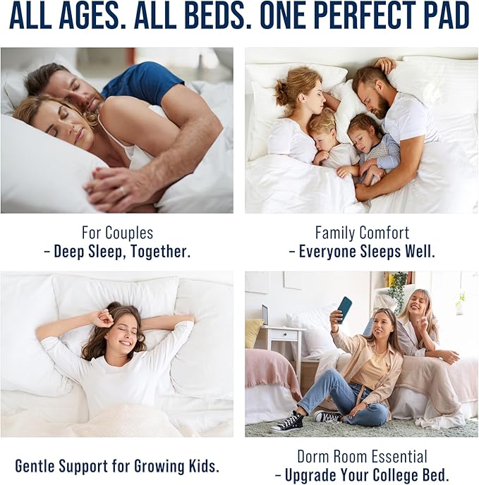 OLANLY Full Quilted Fitted Mattress Pad – Soft Pillow Top Mattress Topper, Down Alternative Fill, Cooling Comfort Breathable Mattress Cover, Machine Washable Deep Pocket Mattress Protector, Ivory
