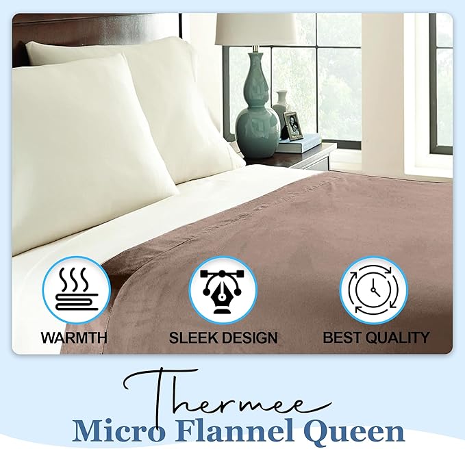 Thermee Micro Flannel Twin Size Blankets, Lightweight All Seasons Cozy Blanket, Throw Blankets for Home and Living Room, Comfy & Soft Blanket for Couch, Machine Wash, No Pilling - Acorn